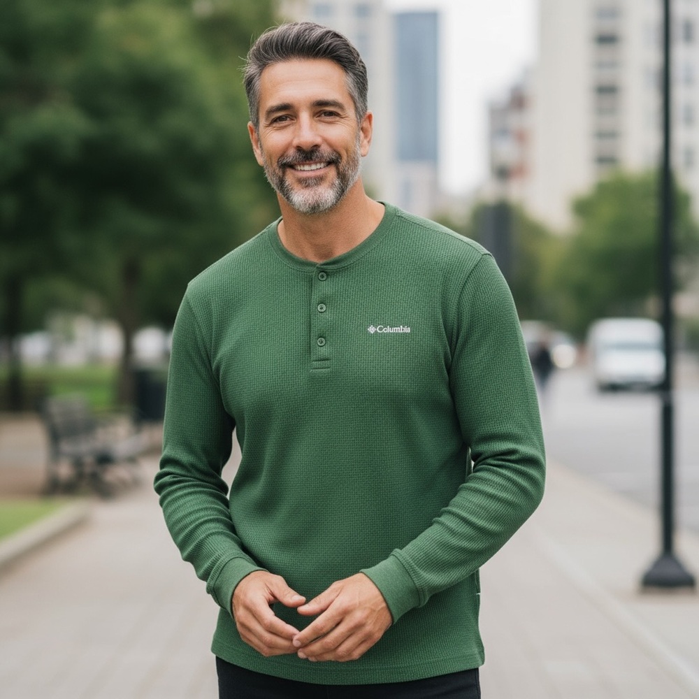 Columbia 3 button green thermal size XL